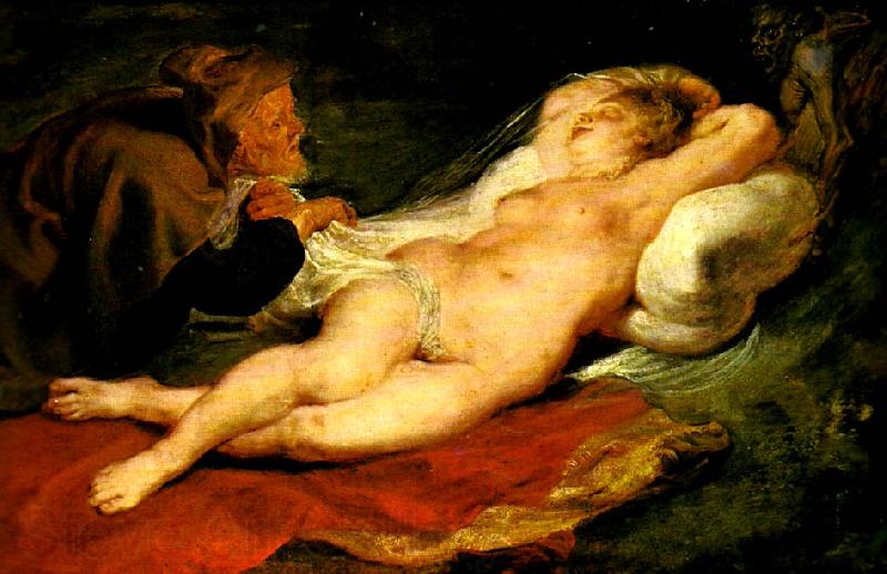 Peter Paul Rubens angelica och eremiten Norge oil painting art